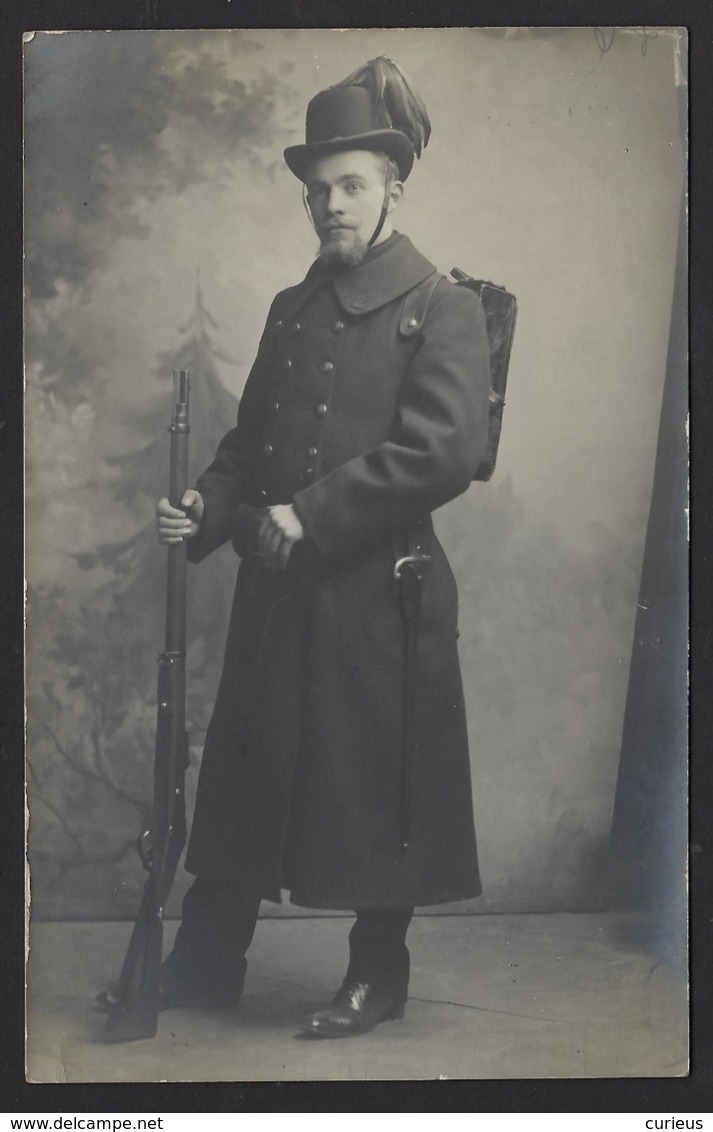 BELGISCHE SOLDAAT * SOLDAT BELGE * INFANTERIE * GEWEER * FUSIL * FOTOKAART * CARTE PHOTO * FOTO A. VERBEECK ANTWERPEN - Weltkrieg 1914-18