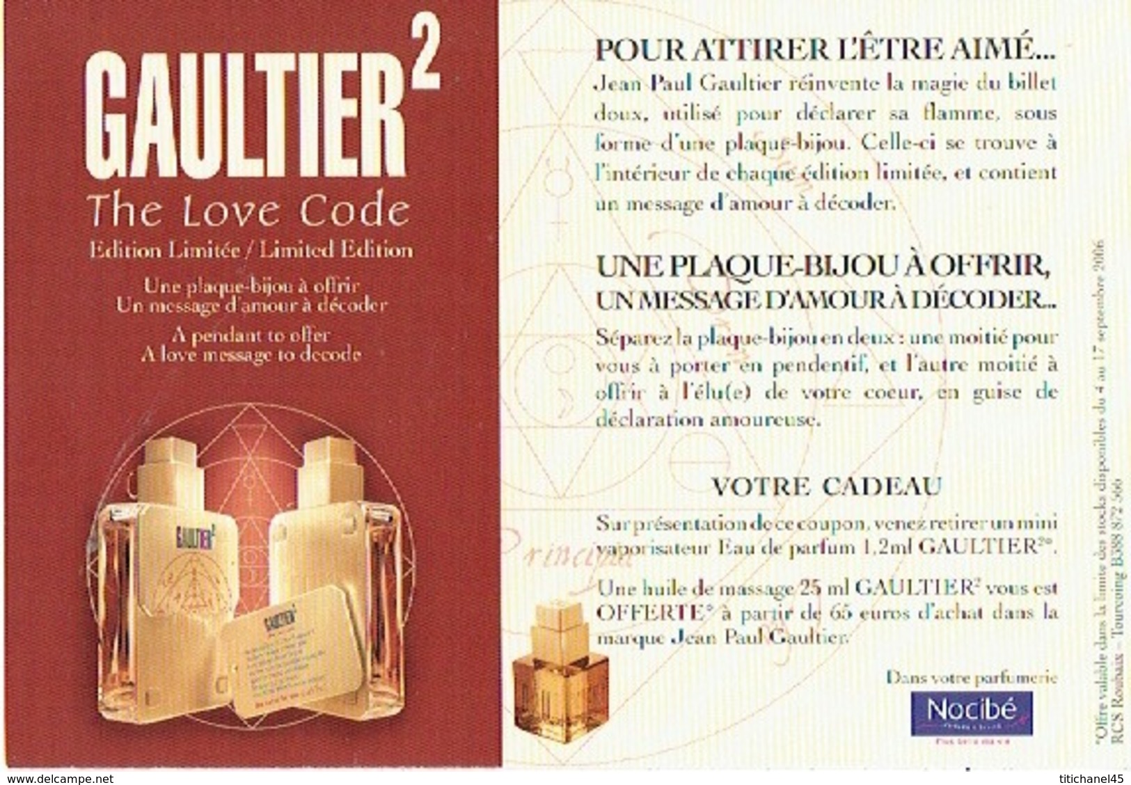 Carte Postale Jean-Paul GAULTIER  "GAULTIER 2"  2006 - Modernes (à Partir De 1961)