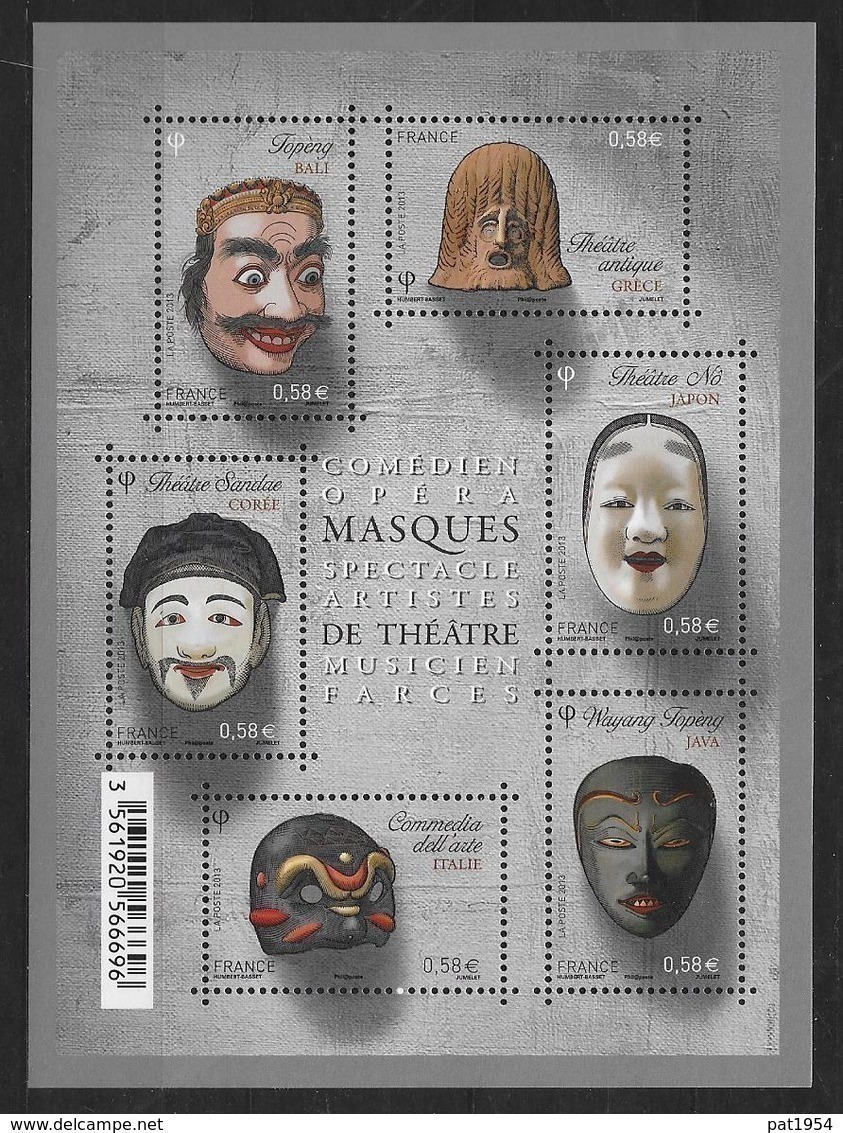 France 2013 Bloc Feuillet N° F4803 Neuf Masques De Théatre à La Faciale - Nuevos