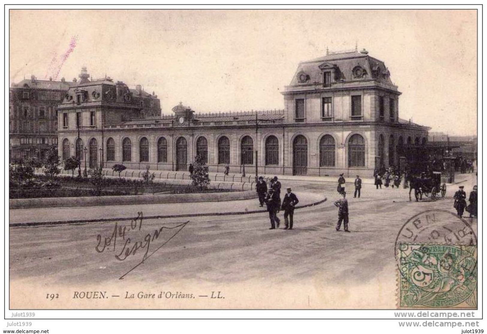 ROUEN ..-- GARE .  76 . SEINE MARITIME ..-- Gare D' Orléans . Vers LIEGE ( Mr FRANCKSON ) . Voir Verso . - Rouen