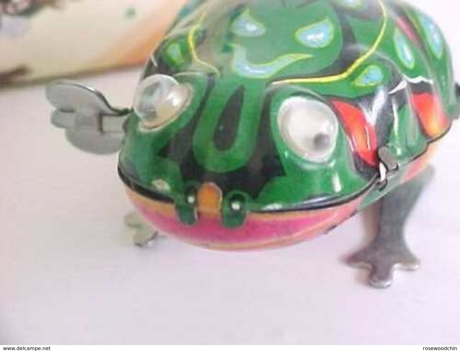 VINTAGE ! China 60s' Wind Up Tin Toy Jumping Frog With Box (MS 088) - Toy Memorabilia