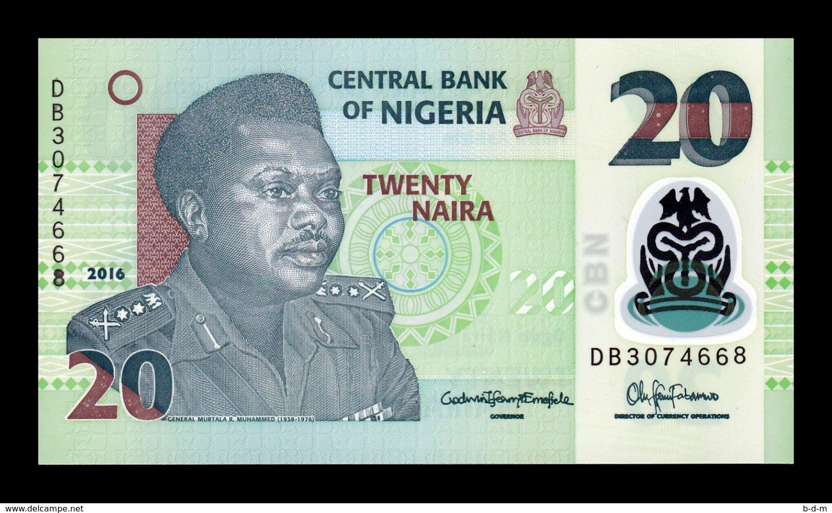 Nigeria 20 Naira 2016 Pick 34l Polymer SC UNC - Nigeria