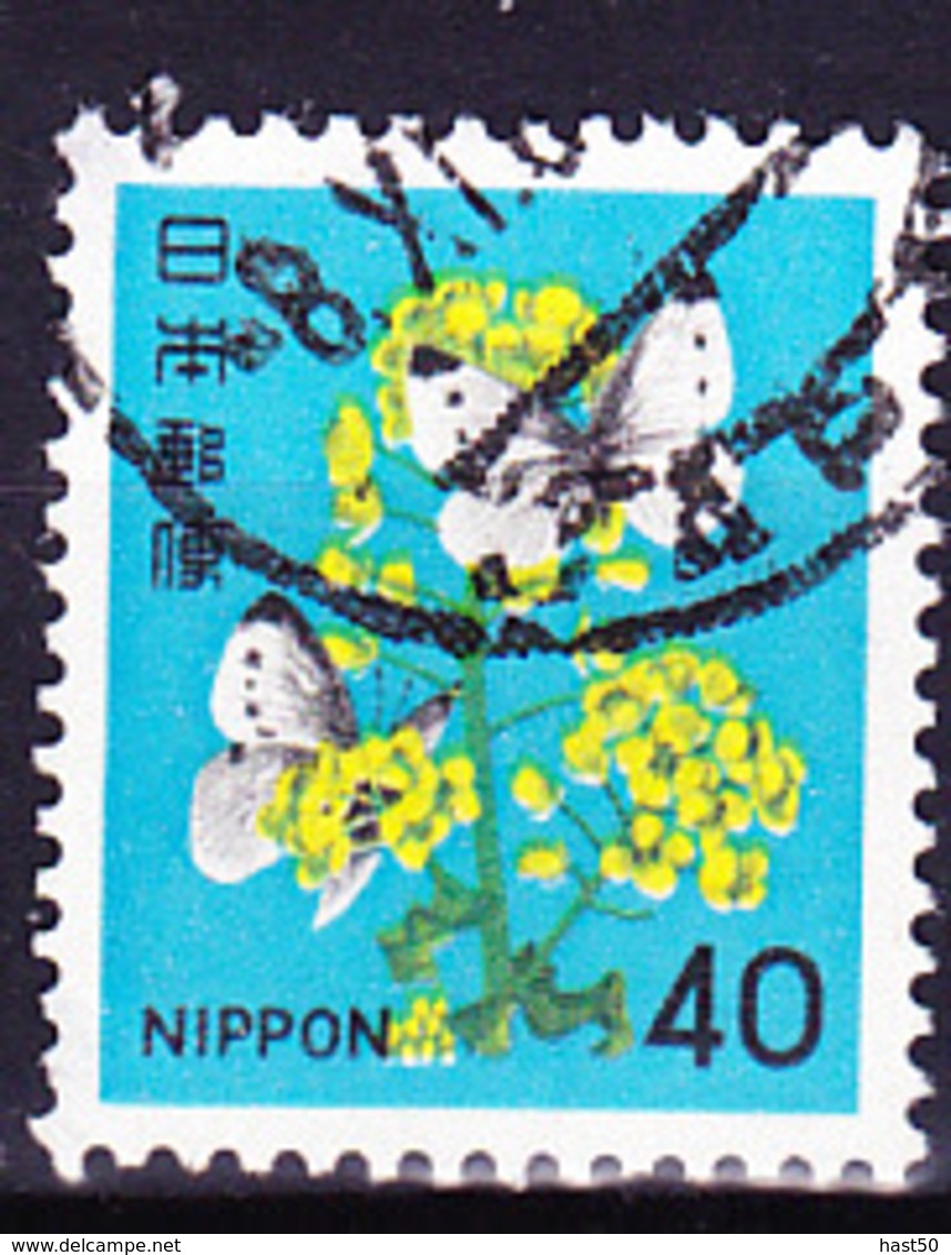 Japan - Rapsblüten Und Schmetterling (MiNr:1442) 1980 - Gest Used Obl - Oblitérés