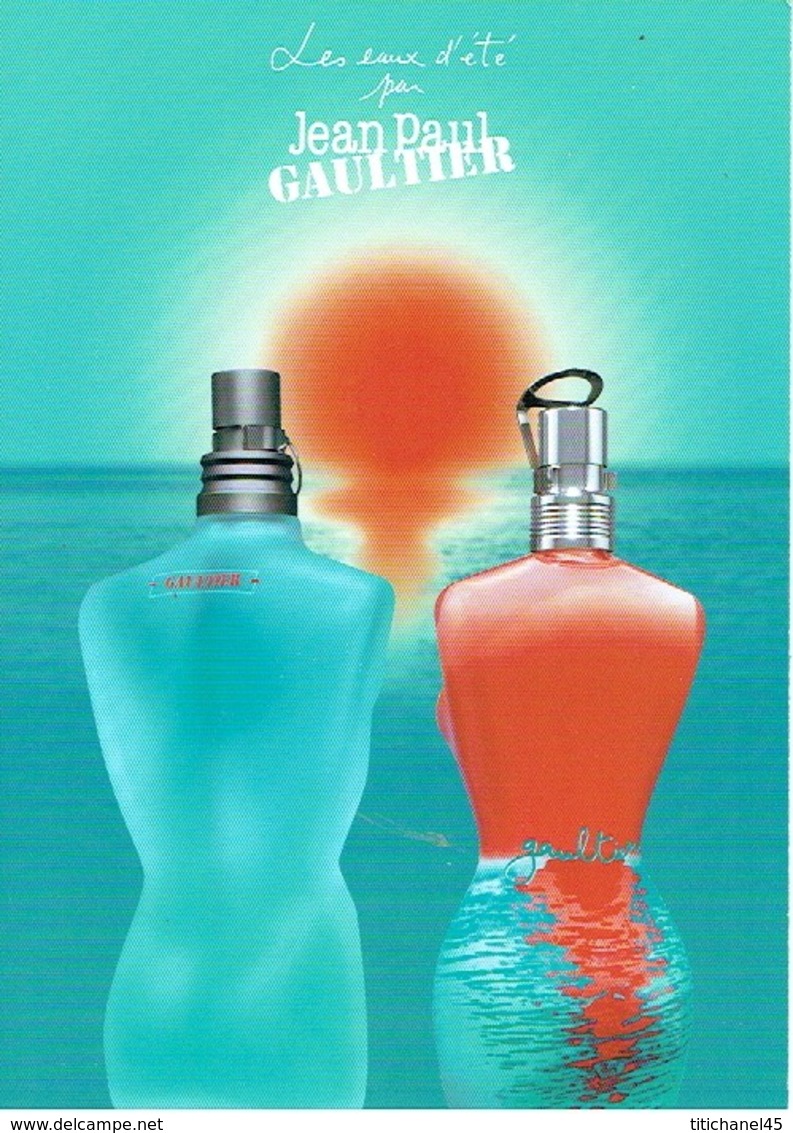 Grande Carte Glacée Jean-Paul GAULTIER  "EAUX D'ETE - SUMMER FRAGRANCES"  - Perfume Card USA - 12,5 X 18 Cm - Modernes (à Partir De 1961)