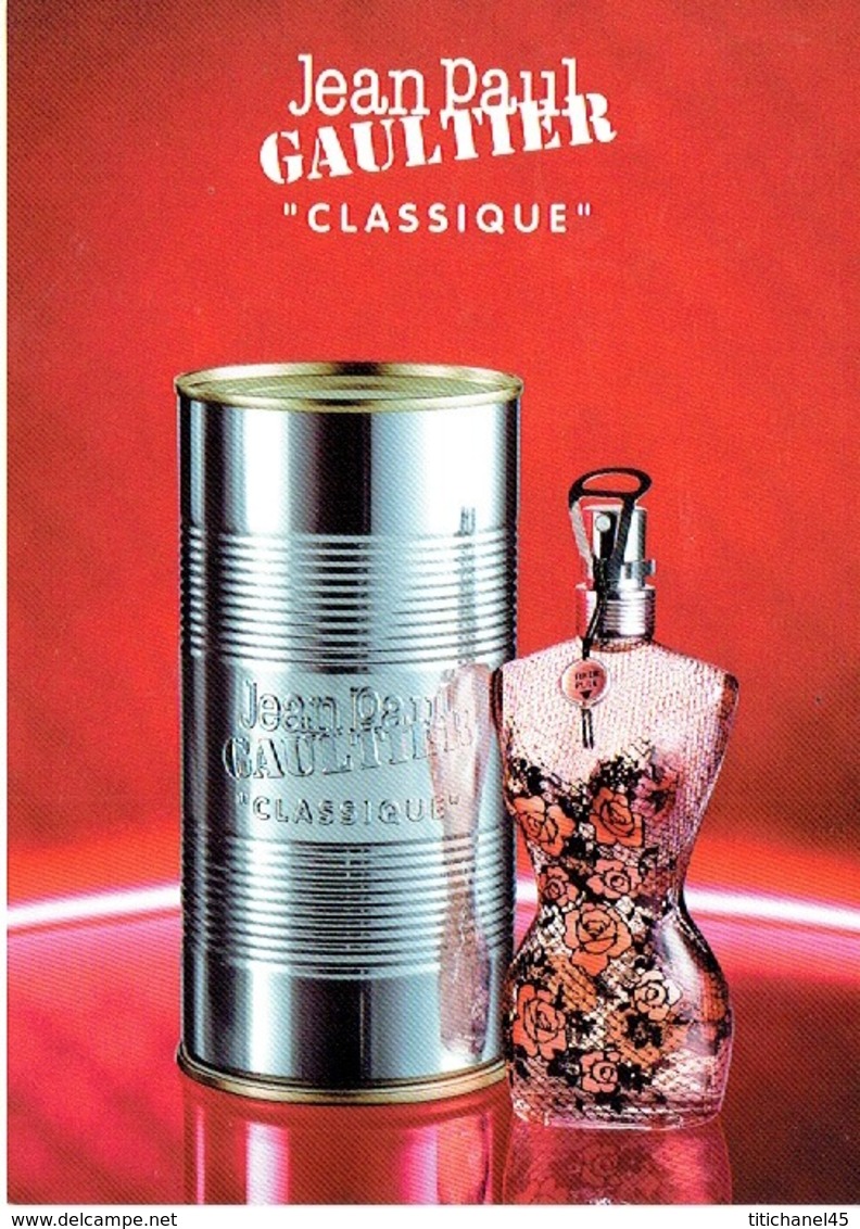 Grande Carte Glacée Jean-Paul GAULTIER  "CLASSIQUE" Avec Patch Au Verso - Perfume Card USA - Modernes (à Partir De 1961)