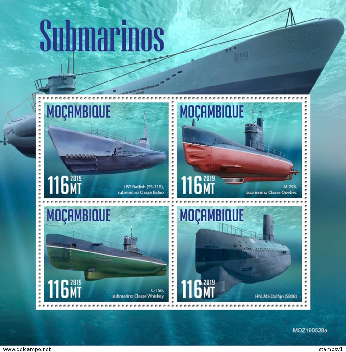 Mozambique. 2019 Submarines. (0528a)  OFFICIAL ISSUE - Submarines