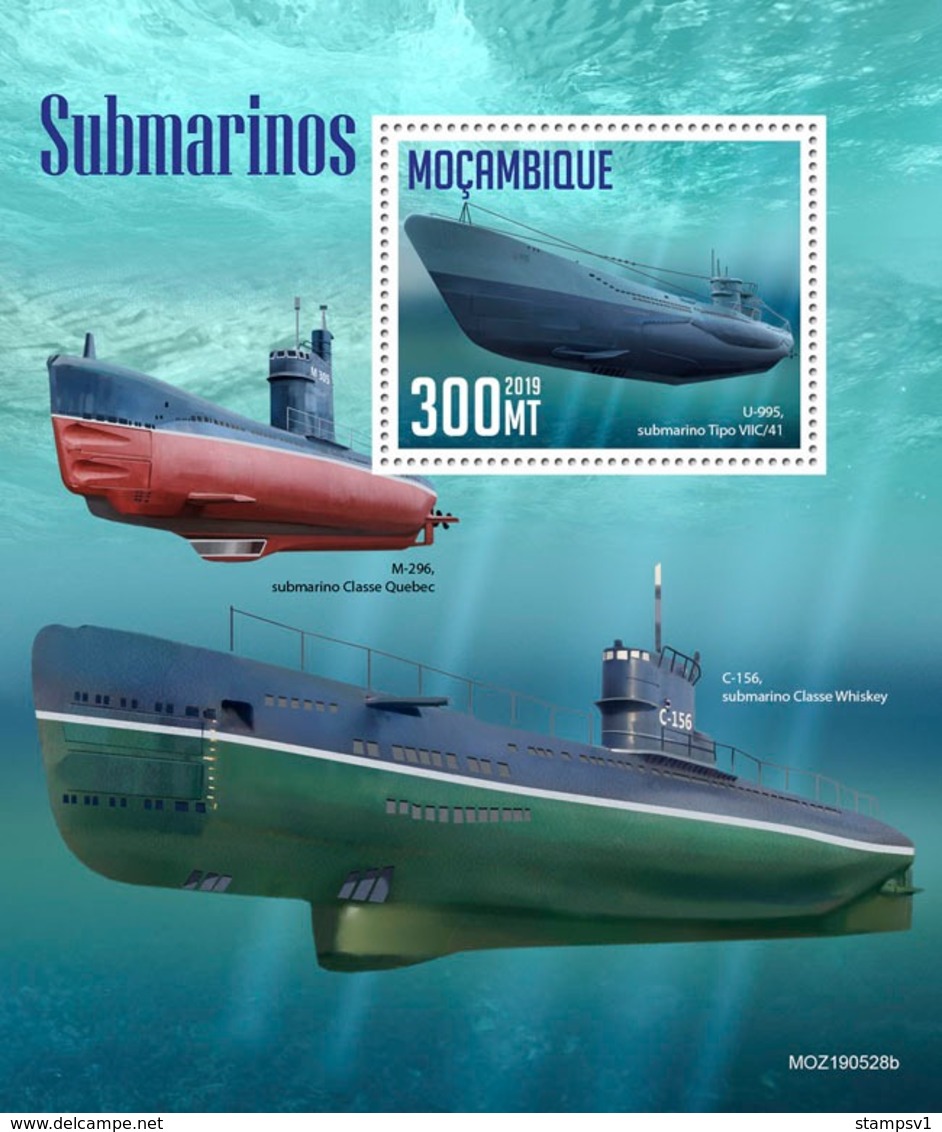 Mozambique. 2019 Submarines. (0528b)  OFFICIAL ISSUE - Submarines