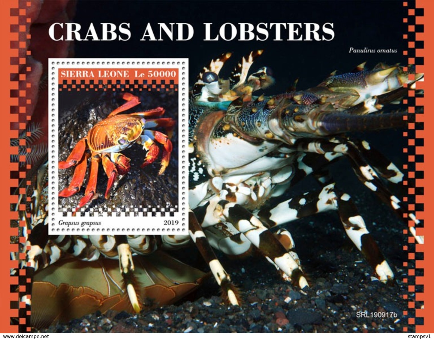 Sierra Leone. 2019 Crabs And Lobsters. (0917b)  OFFICIAL ISSUE - Schalentiere