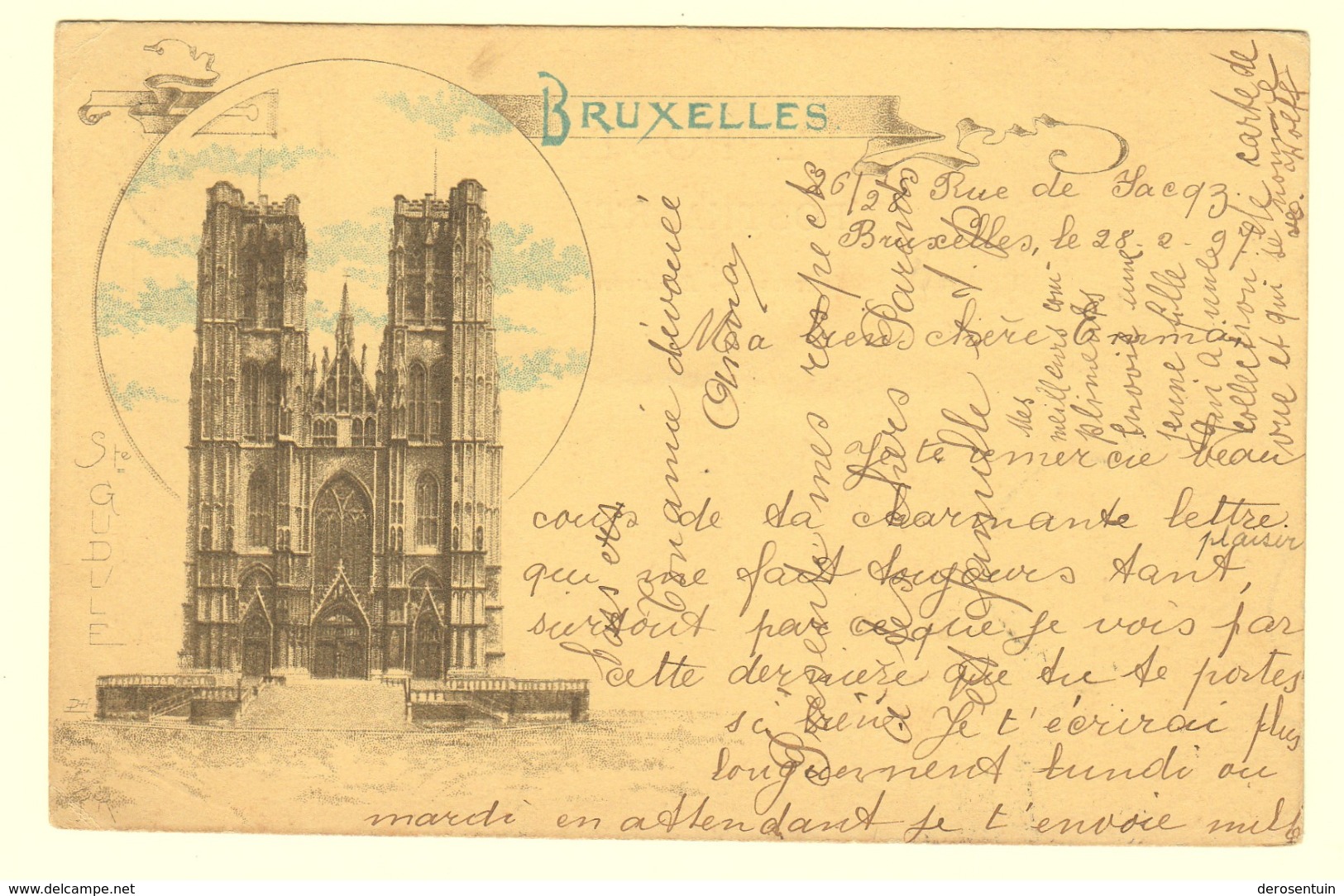 A0172	[Postkaart] Bruxelles / Ste Gudule [1897 Kathedraal Cathédrale Brussel St-Michiels En Goedelekathedraal] - Monuments, édifices