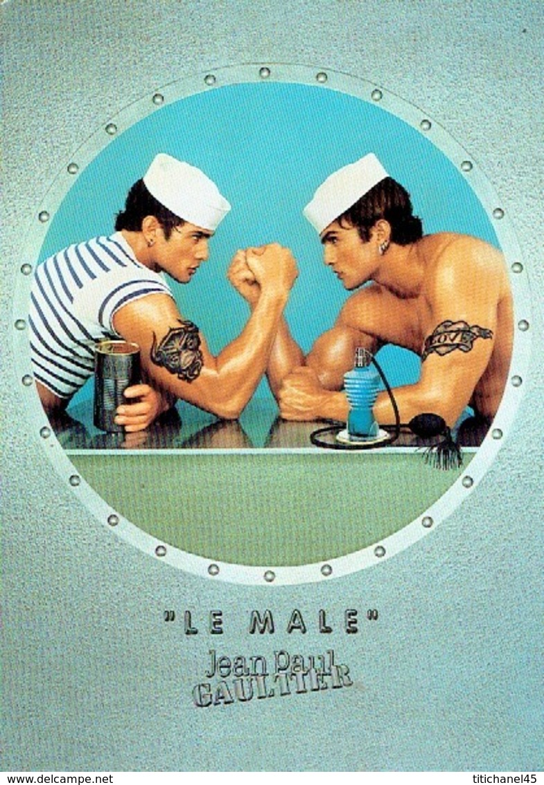 Carte Postale Glacée Jean-Paul GAULTIER  "LE MALE" Avec Patch Au Verso - Perfumed Postcard USA - Modernes (à Partir De 1961)