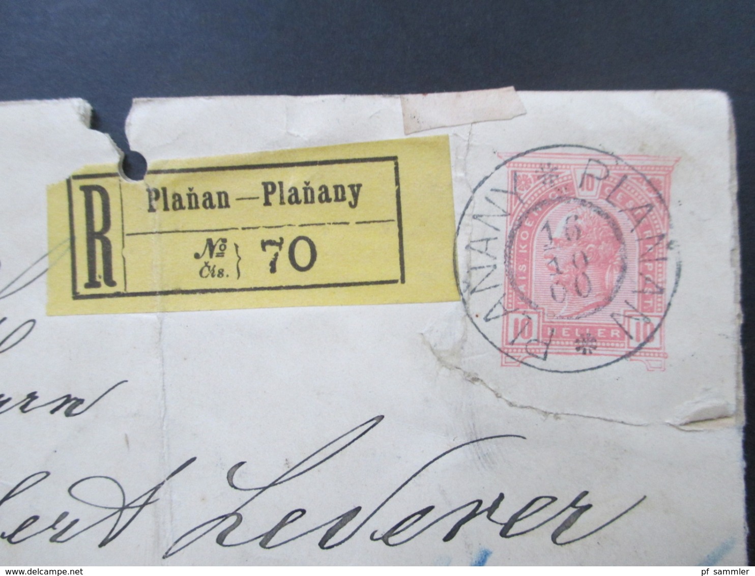 Österreich 1900 GA Umschlag R-Brief / Einschreiben Planan - Planany Böhmen Nach Leipzig - Briefe U. Dokumente