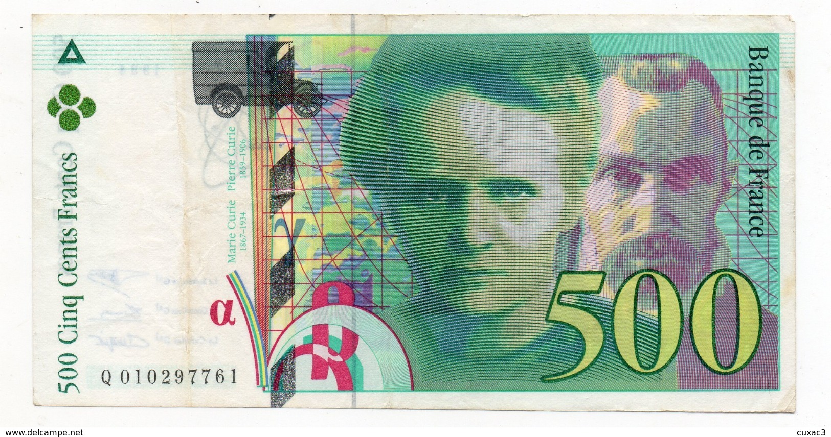 500 Francs - Marie Curie / Pierre Curie 1994 - 500 F 1994-2000 ''Pierre En Marie Curie''