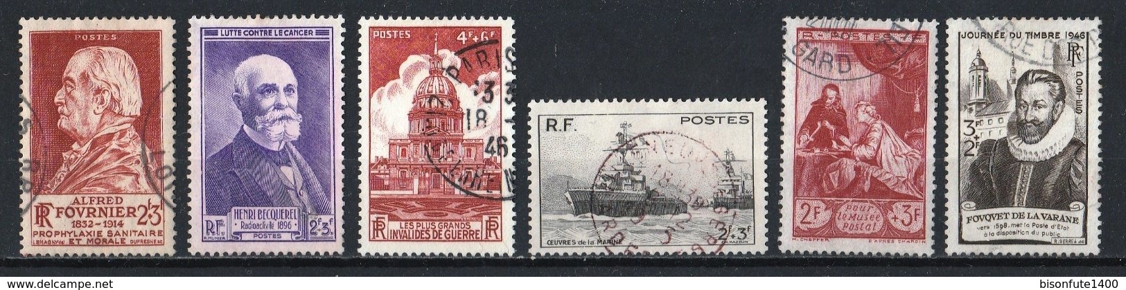 France 1946 : Timbres Yvert & Tellier N° 748 - 749 - 751 - 752 - 753 - 754 - 759 Et 760 Avec Oblit. Rondes. - Usados