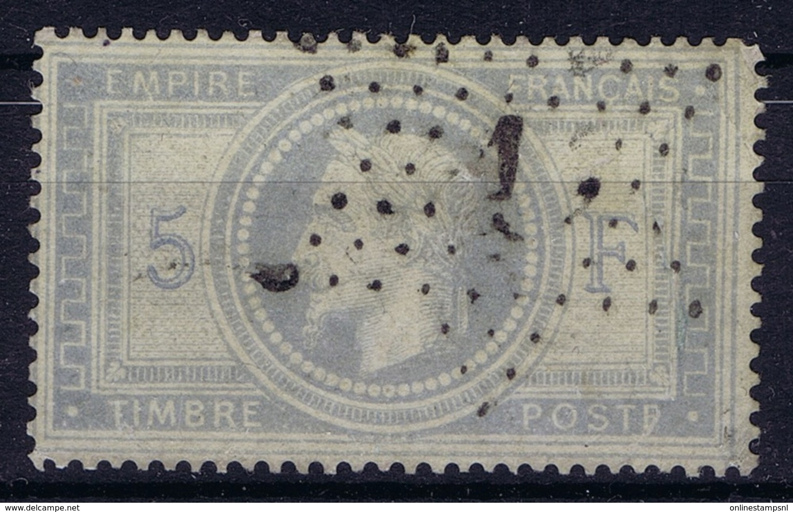 France: Yvert 33 Obl./Gestempelt/used Small Corner Fold Right Top - 1863-1870 Napoléon III Con Laureles