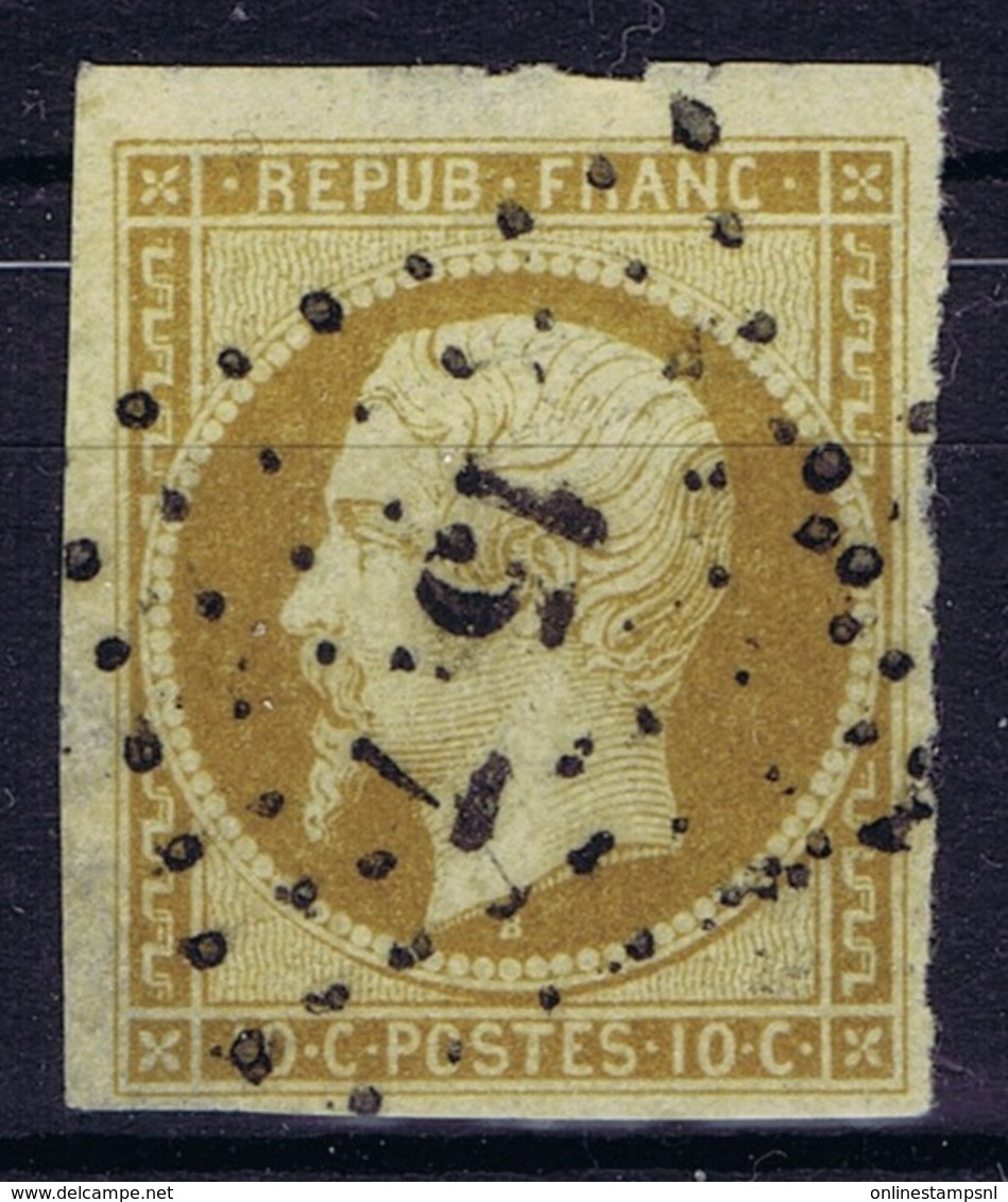 France:Yv 9 Obl./Gestempelt/used Left Bottom Thin Corner - 1852 Luigi-Napoleone