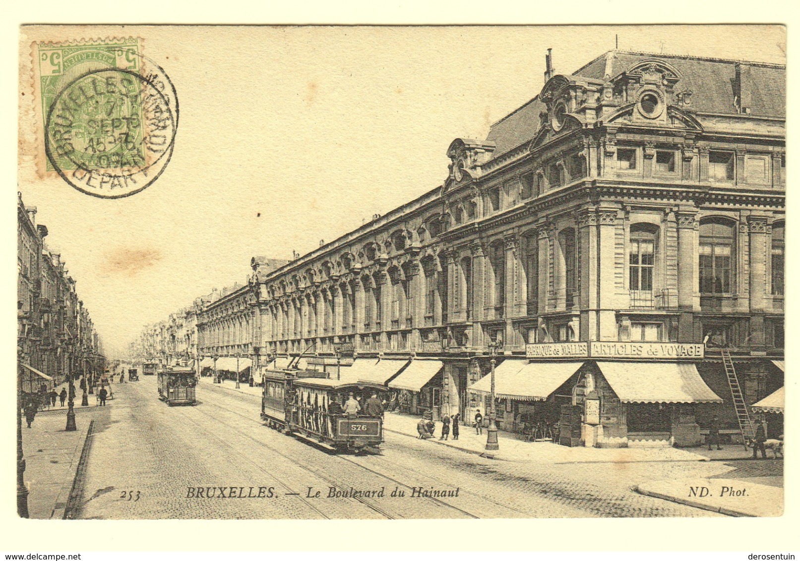 A0180	[Postkaart] Bruxelles. - Le Boulevard Du Hainaut (ND Phot) [tram 576 Brussel Tramways Commerce Winkel] - Avenues, Boulevards