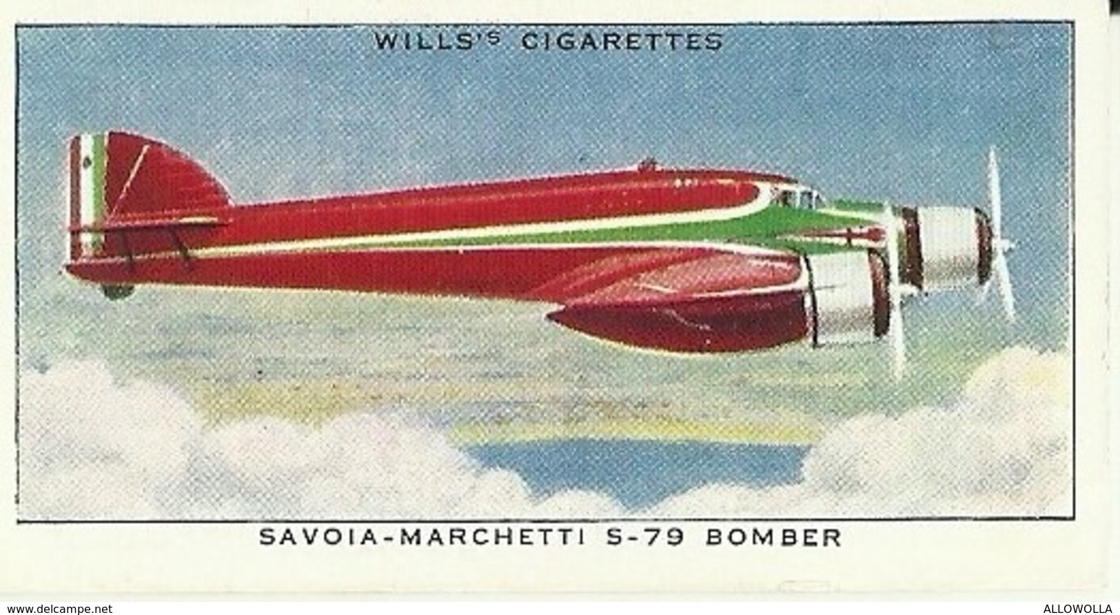 5802"SAVOIA MARCHETTI S-79 BOMBER-WILLS'S CARD N° 14-SET SPEED" - Wills