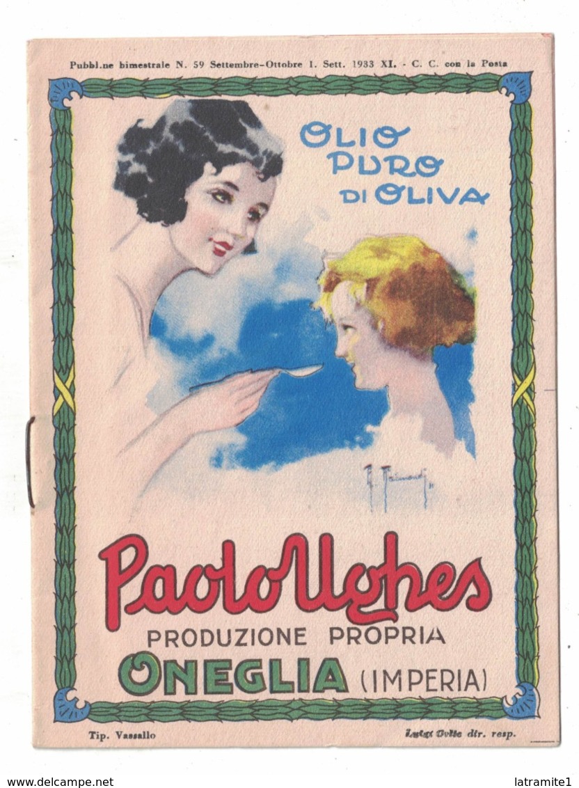 CARTOLINA POSTALE OLIO PURO D'OLIVA PAOLO UGHES  ONEGLIA Con Listino - Pubblicitari