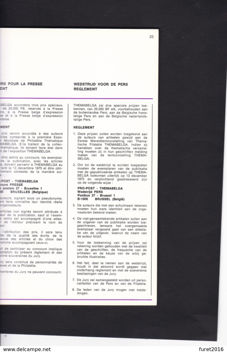 THEMABELGA  EXPOSITION MONDIALE De PHILATELIE THEMATIQUE - Exposiciones Filatélicas