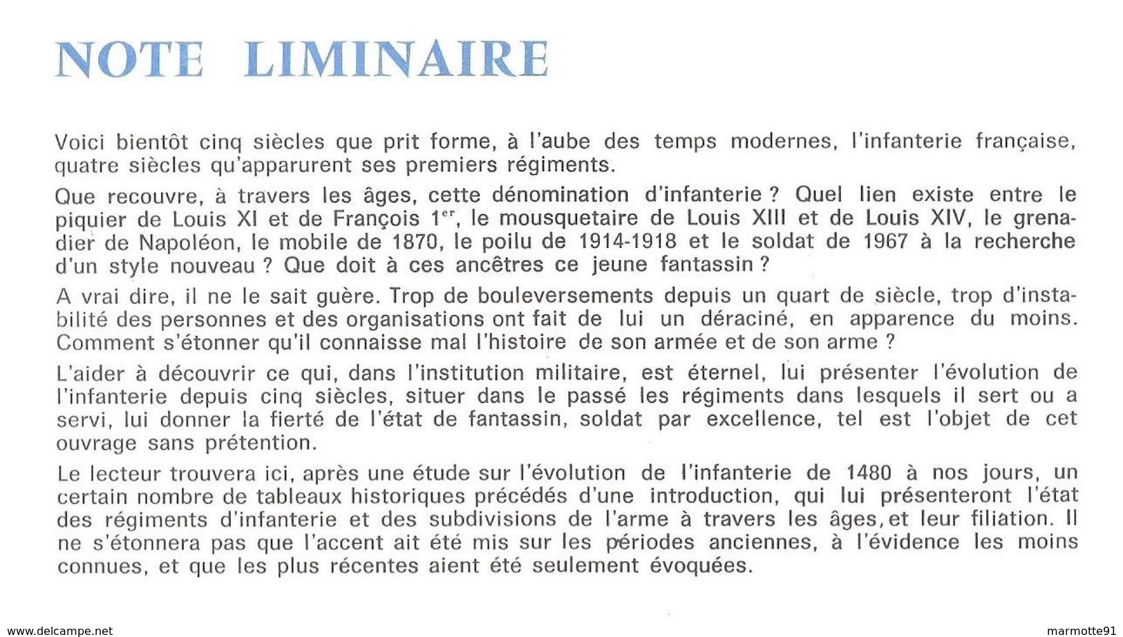 5 SIECLES INFANTERIE FRANCAISE PAR GENERAL CRAPLET HISTORIQUE 1480 A NOS JOURS - Français