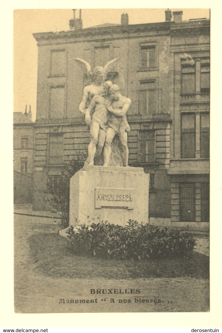 A0187	[Postkaart] Bruxelles / Monument “A Nos Blessés.” / [verso] Votez Pour La Liste No 4 / C’est La Parti De L’Odre / - Partis Politiques & élections