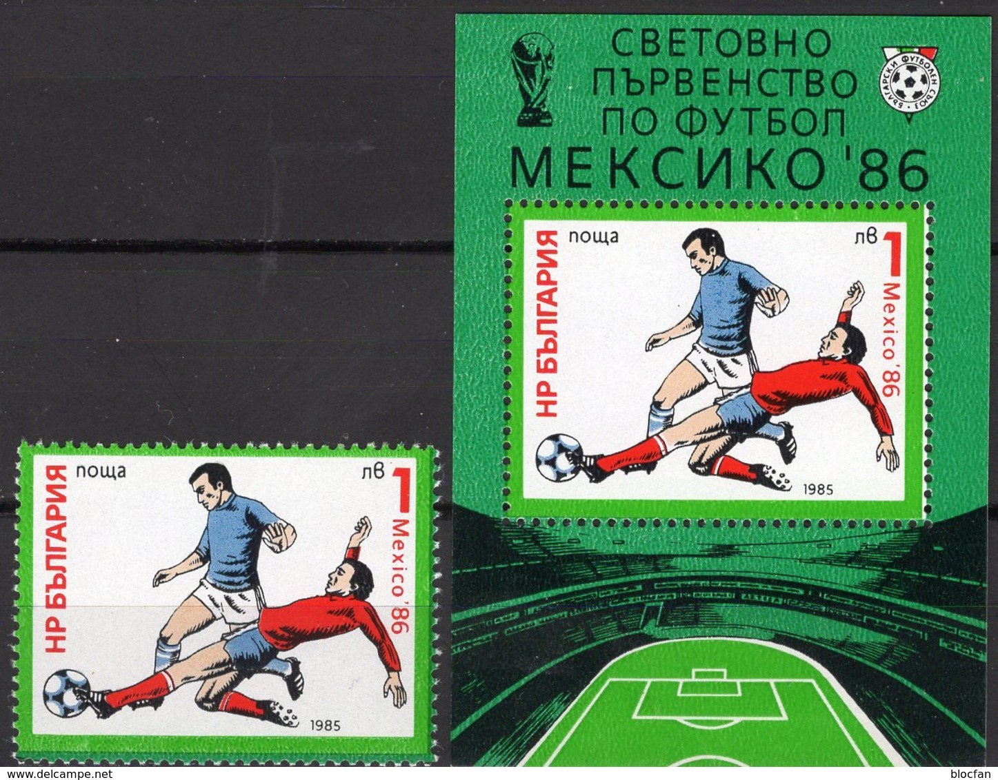 WM Mexiko 1986 Fußball Bulgarien 3389+Block 155 ** 5€ Fußballer Spielszene Bloc S/s M/s Sheet Soccer Bf BULGARIA - Blocks & Sheetlets