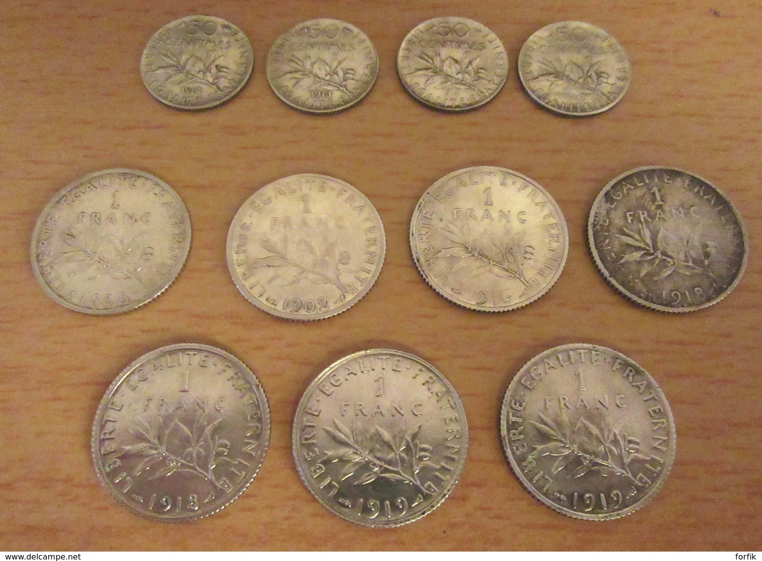 France - Lot De Monnaies 50 Cts Et 1 Franc Semeuse En Argent Dont 1 Franc 1898 état SUP - Achat Immédiat - Collections