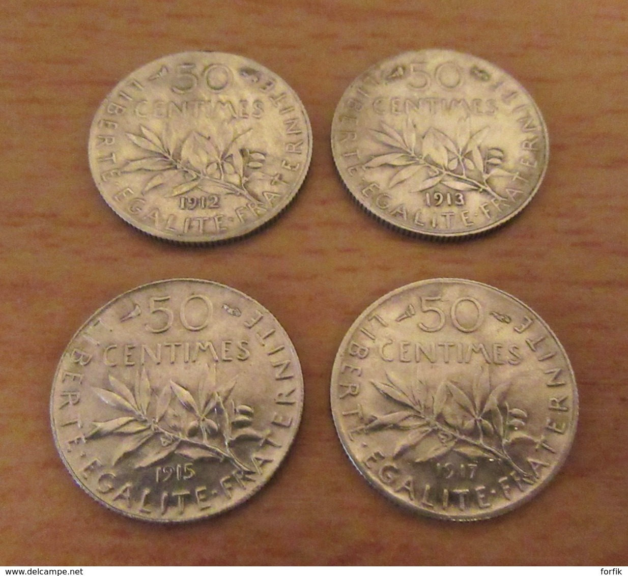 France - Lot De Monnaies 50 Cts Et 1 Franc Semeuse En Argent Dont 1 Franc 1898 état SUP - Achat Immédiat - Collections