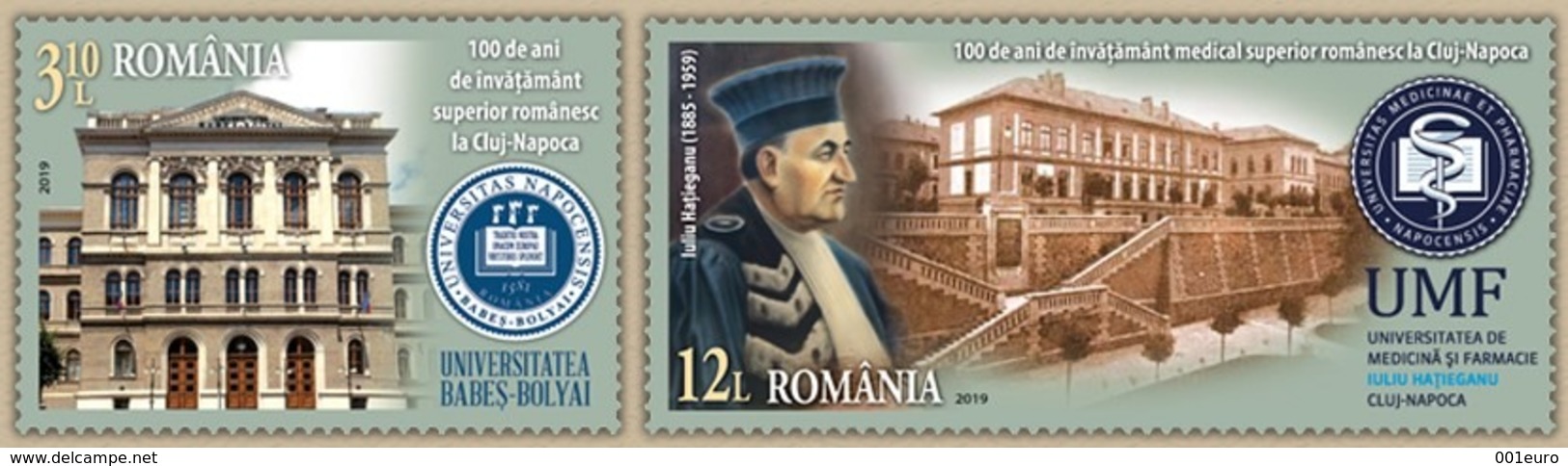 ROMANIA 2019: CLUJ UNIVERSITY 2 Stamps Set - Registered Shipping! Envoi Enregistre! - Autres & Non Classés