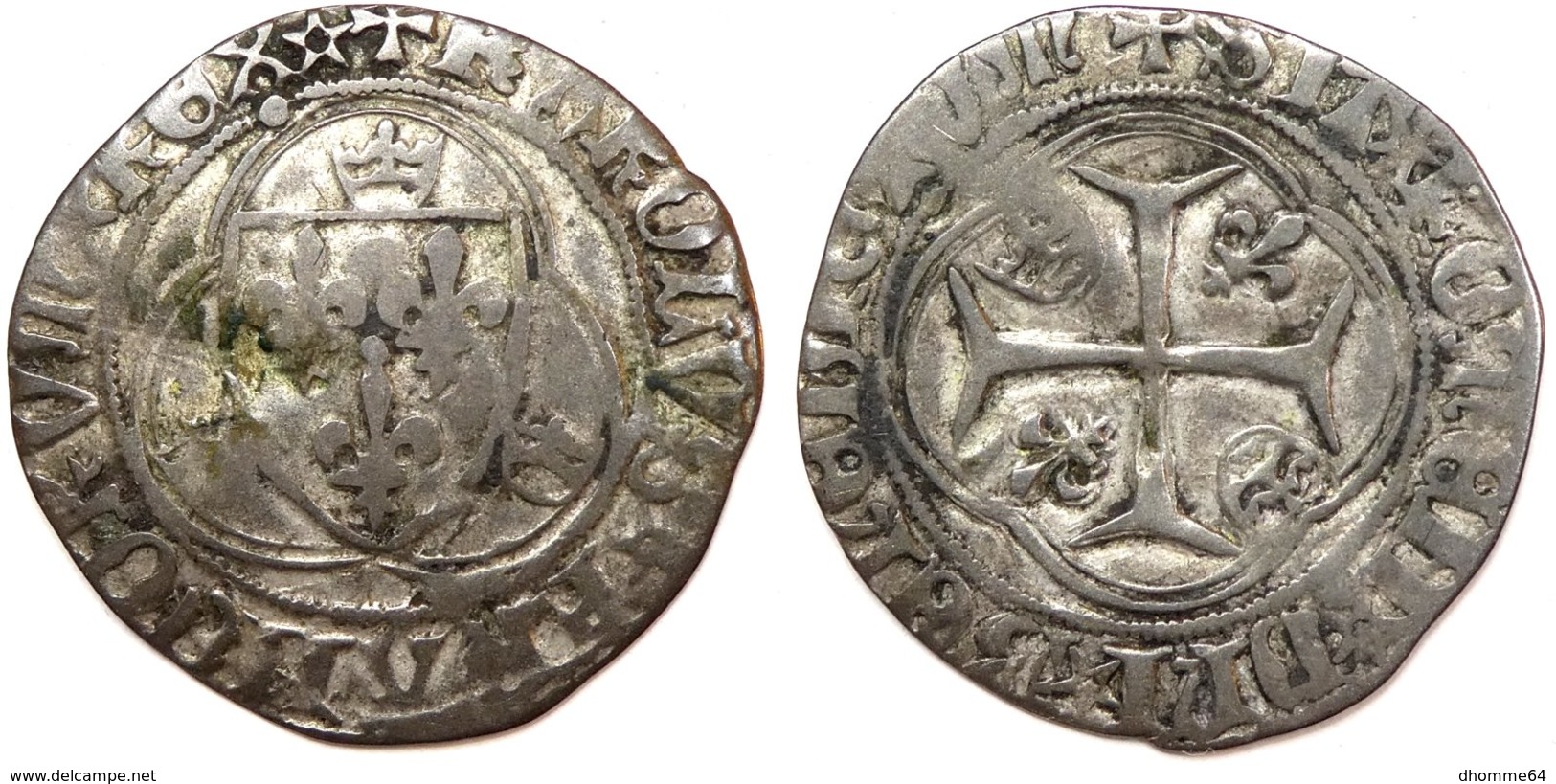 #11_FRANCE MÉDIÉVALE - Charles VII [1422-1461] - Blanc à La Couronne (4e émission) - Saint-Lô (2,75 G ; Dup. 519C) - 1422-1461 Charles VII Le Victorieux