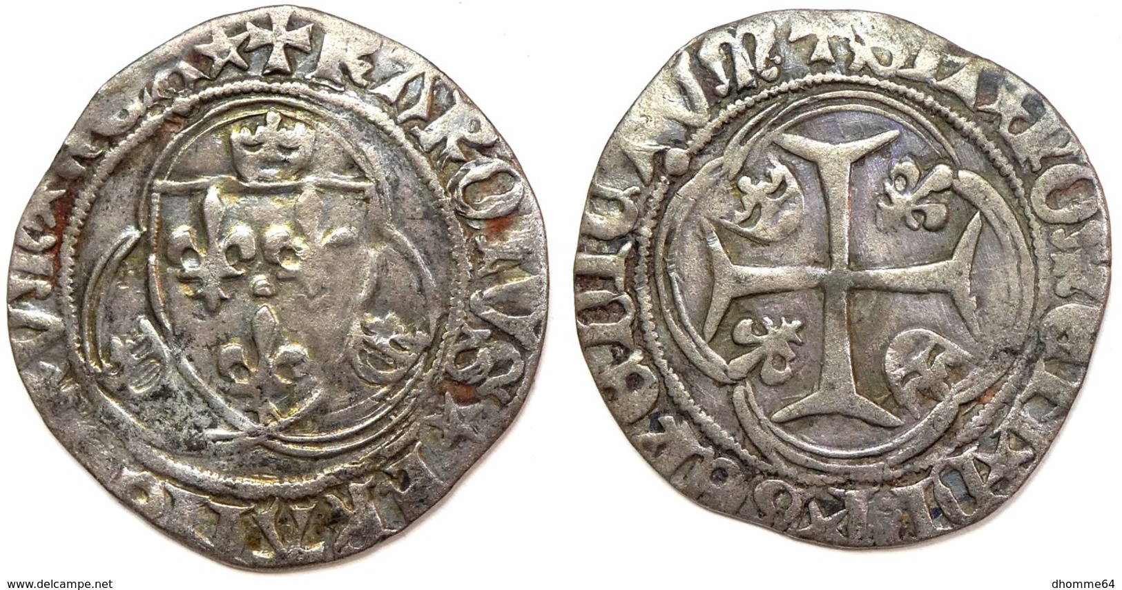 #09_FRANCE MÉDIÉVALE - Charles VII [1422-1461] - Blanc à La Couronne (4e émission) - Saint-Lô (2,94 G ; Dup. 519C) - 1422-1461 Karl VII. Der Siegreiche