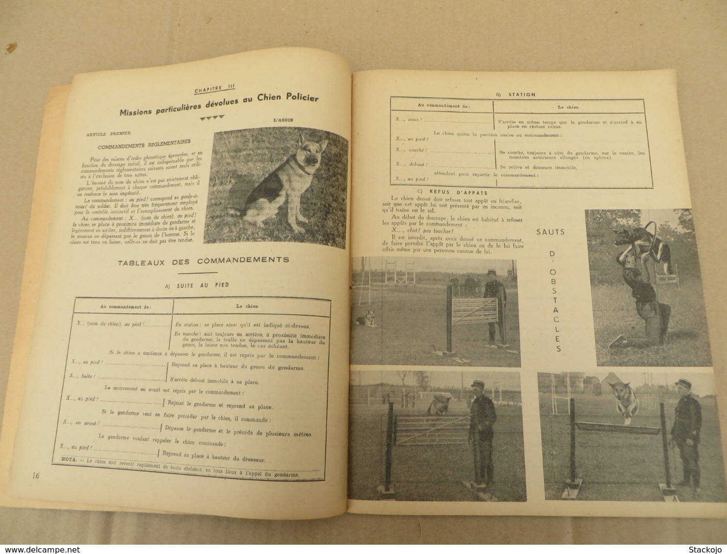 Instruction Sur L'utilisation, Le Dressage Et L'entretien Des Chiens Dans La Gendarmerie Nationale - 121/01 - Andere & Zonder Classificatie