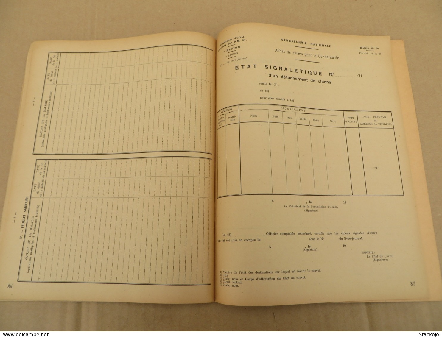 Instruction sur l'utilisation, le dressage et l'entretien des chiens dans la Gendarmerie Nationale - 121/01