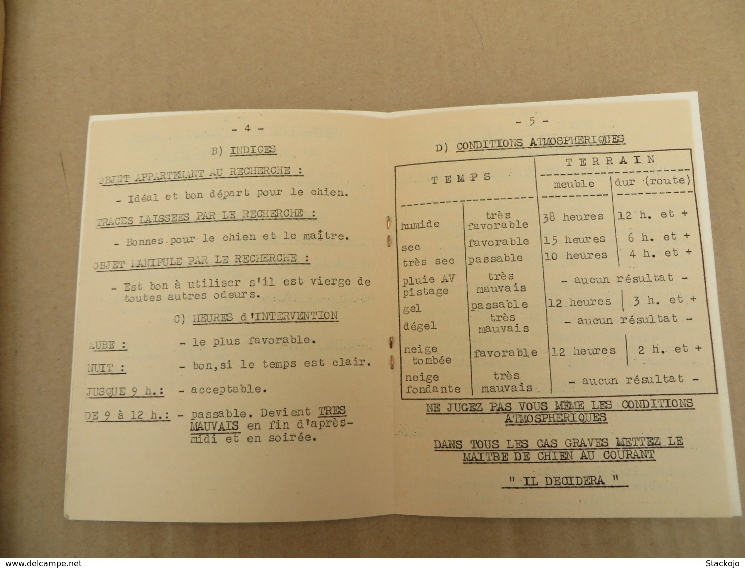 Instruction sur l'utilisation, le dressage et l'entretien des chiens dans la Gendarmerie Nationale - 121/01