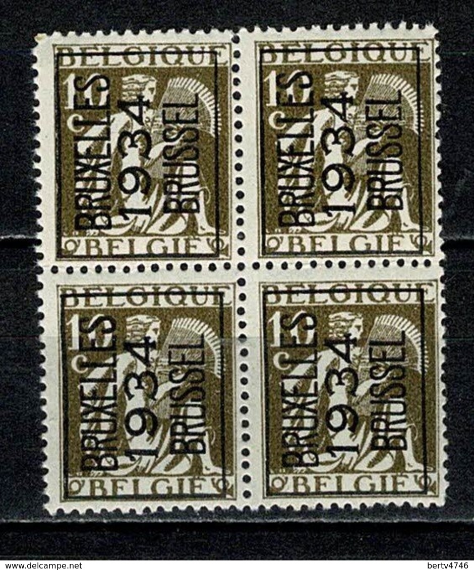 Belg. 1934 -  OBP/COB PRE 4 X 284 A** Bruxelles / 1934 / Brussel - MNH (2 Scans) - Typo Precancels 1932-36 (Ceres And Mercurius)