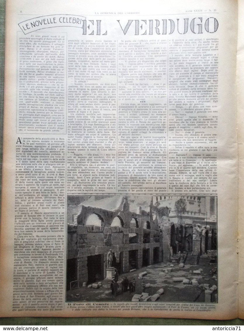 La Domenica Del Corriere 8 Maggio 1932 Orologio Mille Principio Archimede Cesare - Altri & Non Classificati