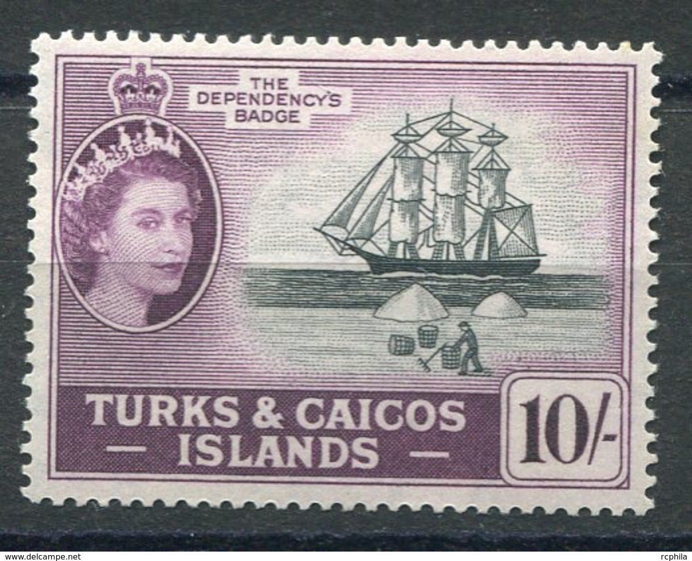 RC 14455 TURKS & CAICOS ISLANDS N° 176 10sh QUEEN ELIZABETH NEUF ** MNH - Sonstige & Ohne Zuordnung