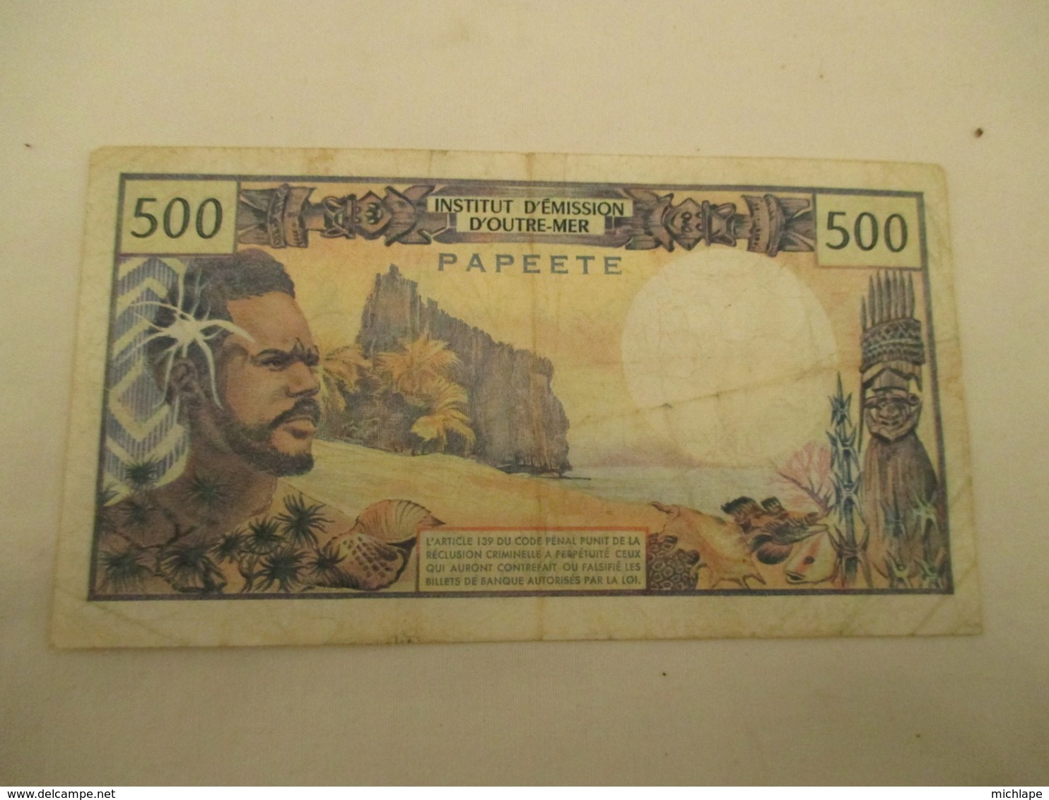 Billet De 500 Fr Polynesie  Francaise  - Papeete - - Papeete (Frans-Polynesië 1914-1985)