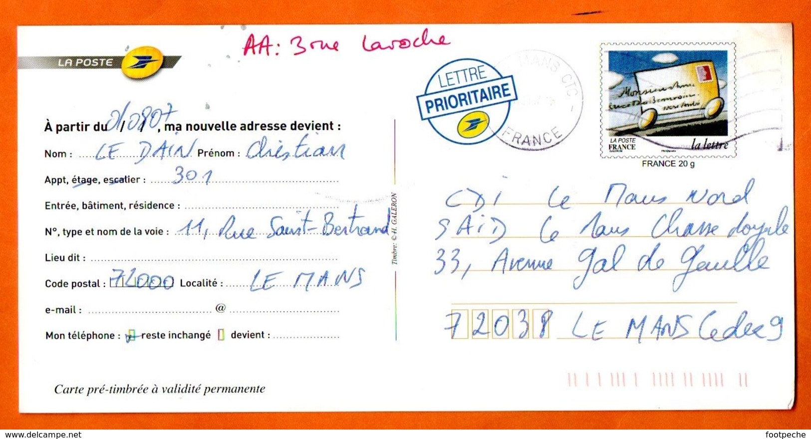LA LETTRE  Carte Entière110x220 N° JJ 994 - Listos A Ser Enviados: Otros (1995-...)