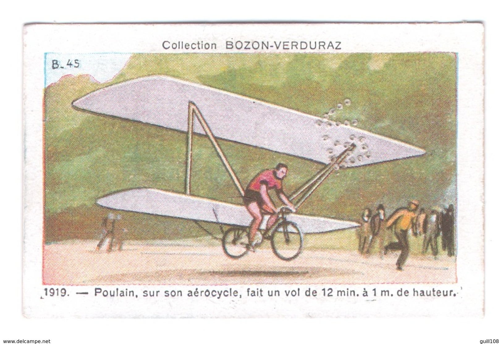 Image Collection Bozon Verduraz Aéronautique & Aviation Avion 45 Poulain Aérocycle Vélo Cycle Bike Plane A30-63 - Other & Unclassified