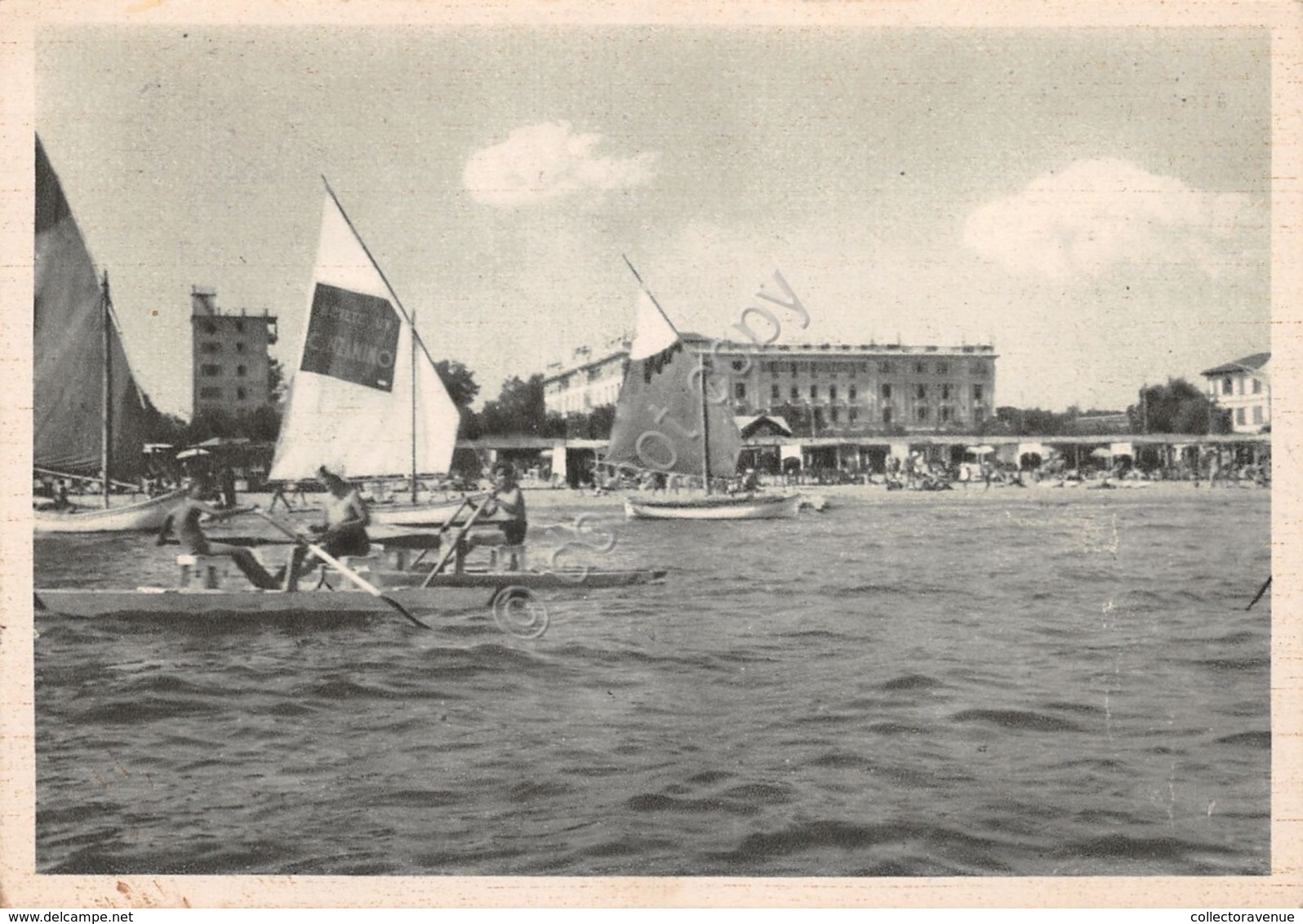 Cartolina Riccione Grand Hotel Dal Mare Pattini 1949 Timbro Profumo Garmella  (Imperia) - Imperia