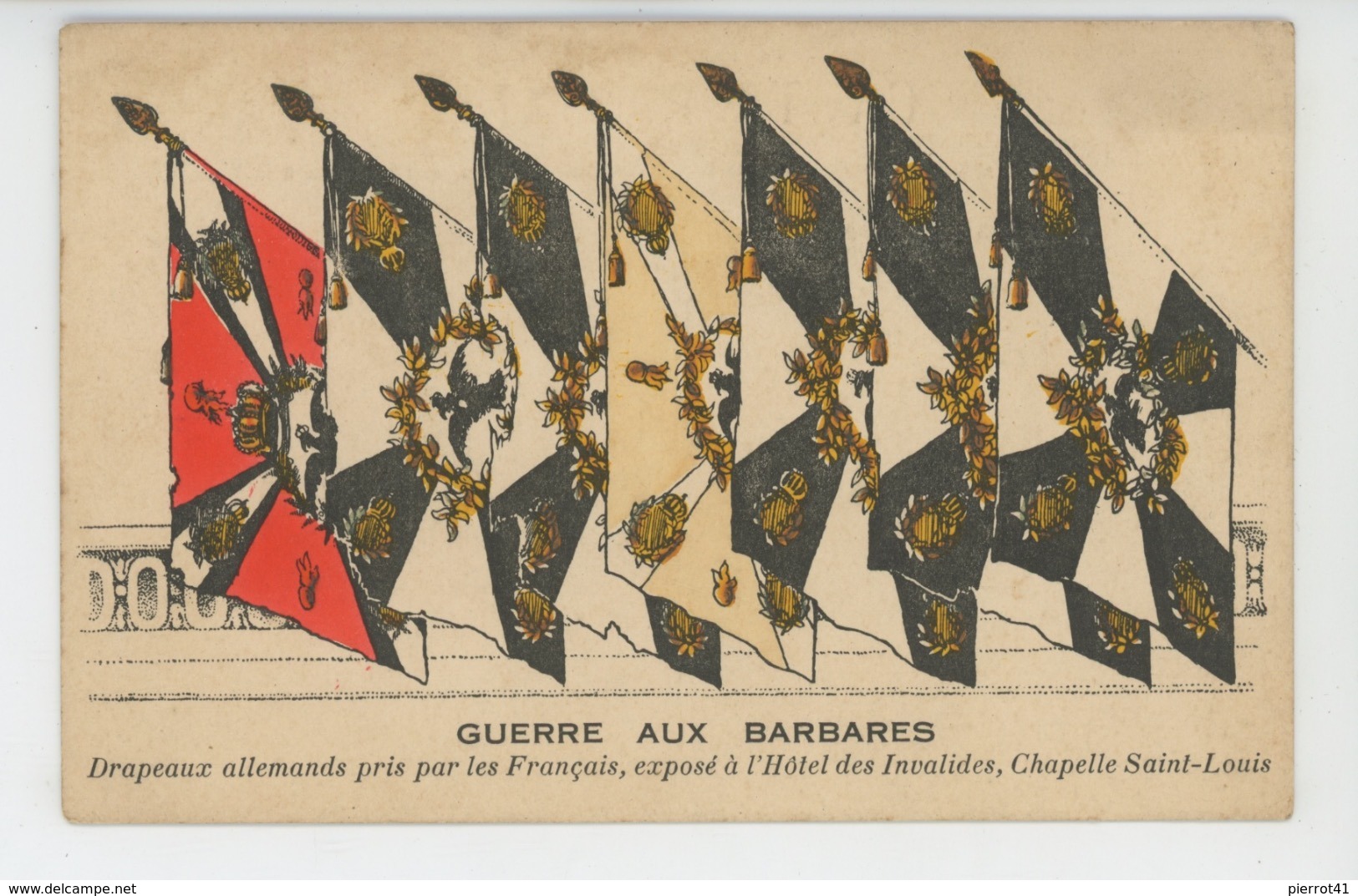 GUERRE 1914-18 - Drapeaux Allemands Pris Par Les Français, Exposé à L'Hôtel Des Invalides, Chapelle Saint Louis - Guerra 1914-18