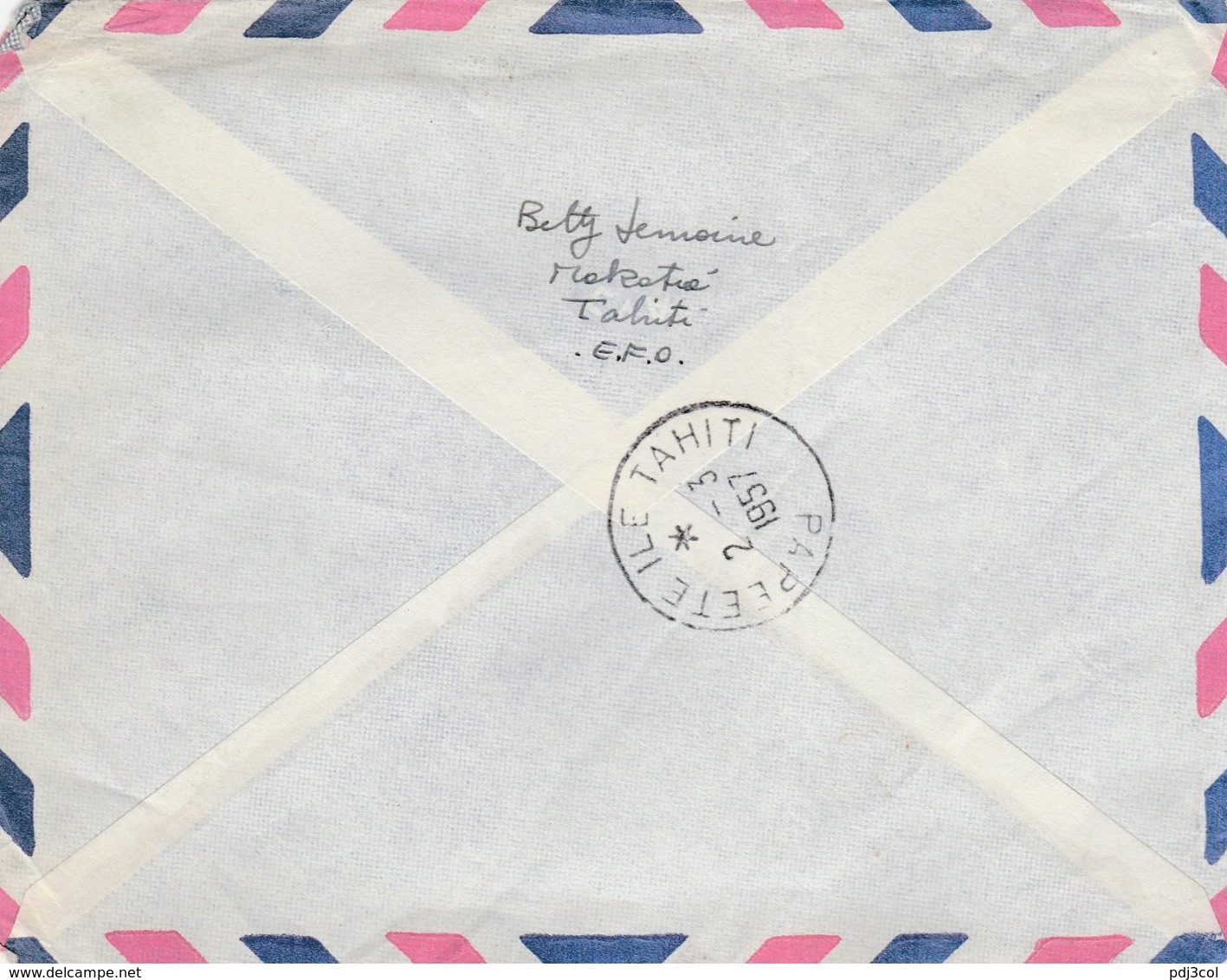 Enveloppe Cachet Ile Vaitepaua - Ets Français De L'Océanie - Poste Aérienne - 1957 - Usados