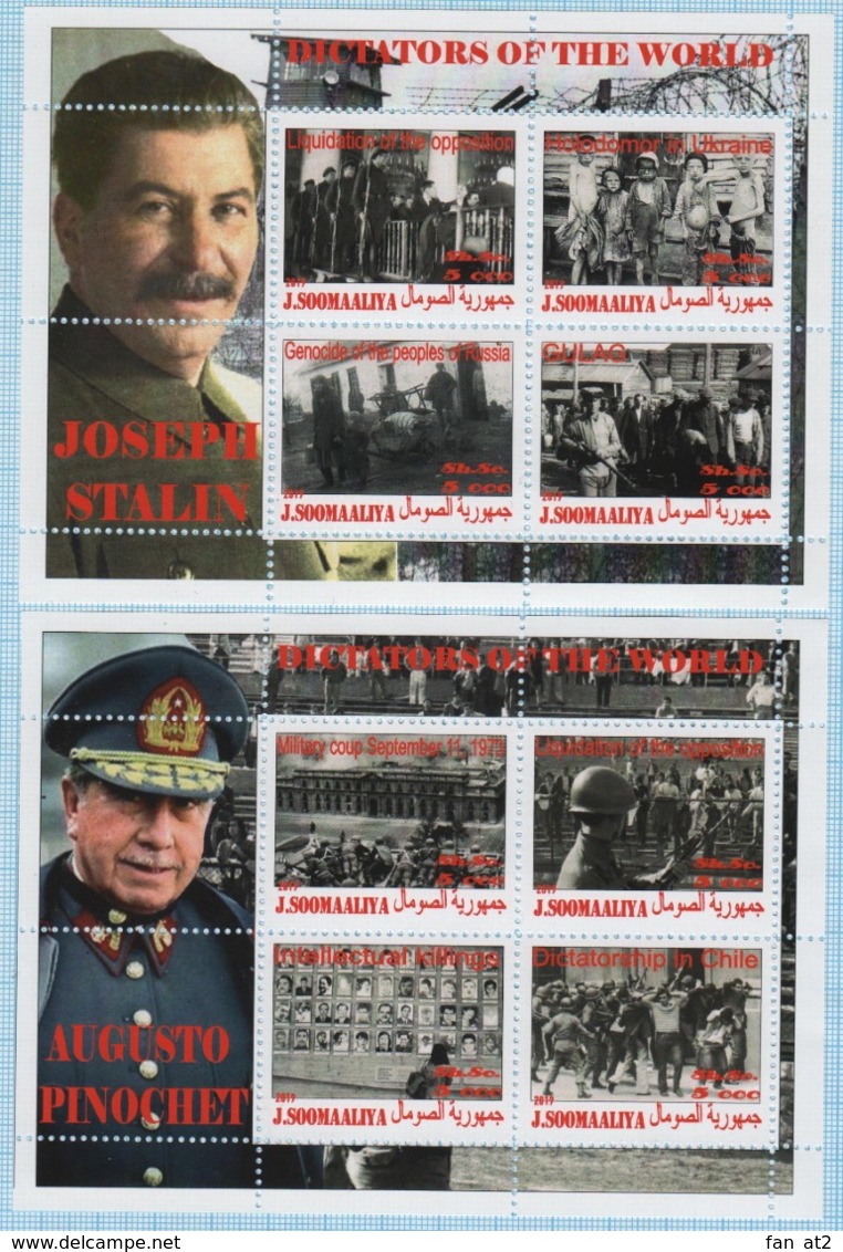 Fantazy Labels / Private Issue. Dictators Of The World Hitler, Stalin, Pinochet, Putin 2019. - Vignettes De Fantaisie