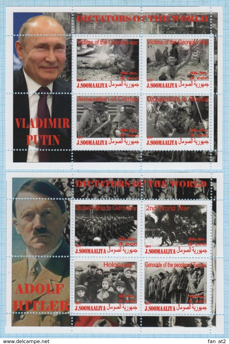 Fantazy Labels / Private Issue. Dictators Of The World Hitler, Stalin, Pinochet, Putin 2019. - Vignettes De Fantaisie