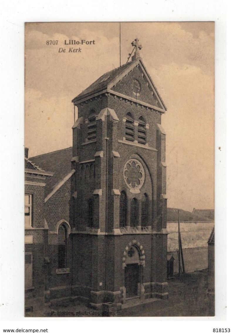 8707  Lillo-Fort  De Kerk F.Hoelen,phot,Cappellen  1924 - Autres & Non Classés