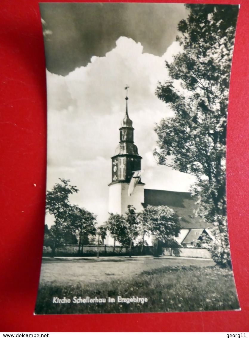 Schellerhau - Kirche - Altenberg Erzgebirge - Kleinformat Echtfoto - DDR 1964 - Sachsen - Schellerhau