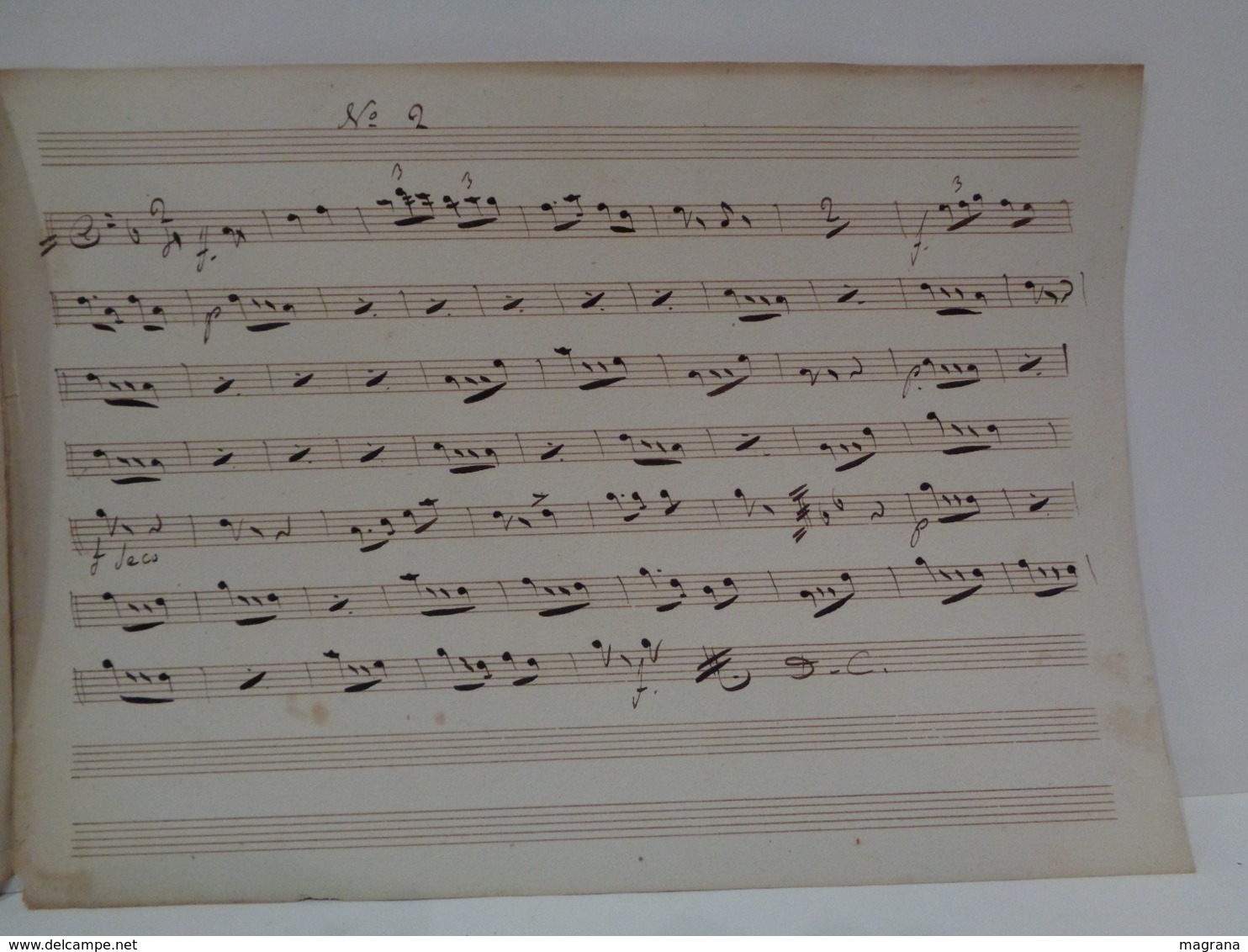 Antigua Partitura Manuscrita. Dos Americanas Por Manuel Llenas. 9 Instrumentos. - Partituras