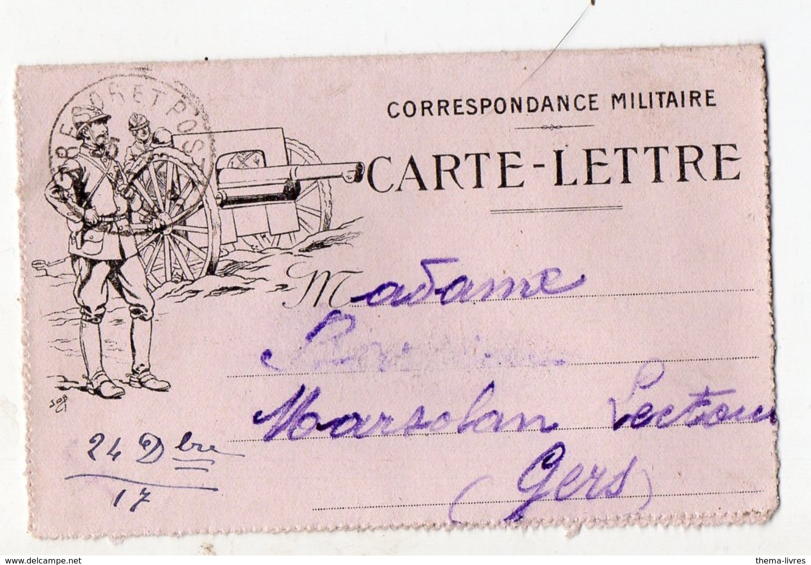 (guerre14-18) Carte Lettre De FRANCHISE MILITAIRE (illustration De  JOB) 1917   (PPP21001) - Lettres & Documents