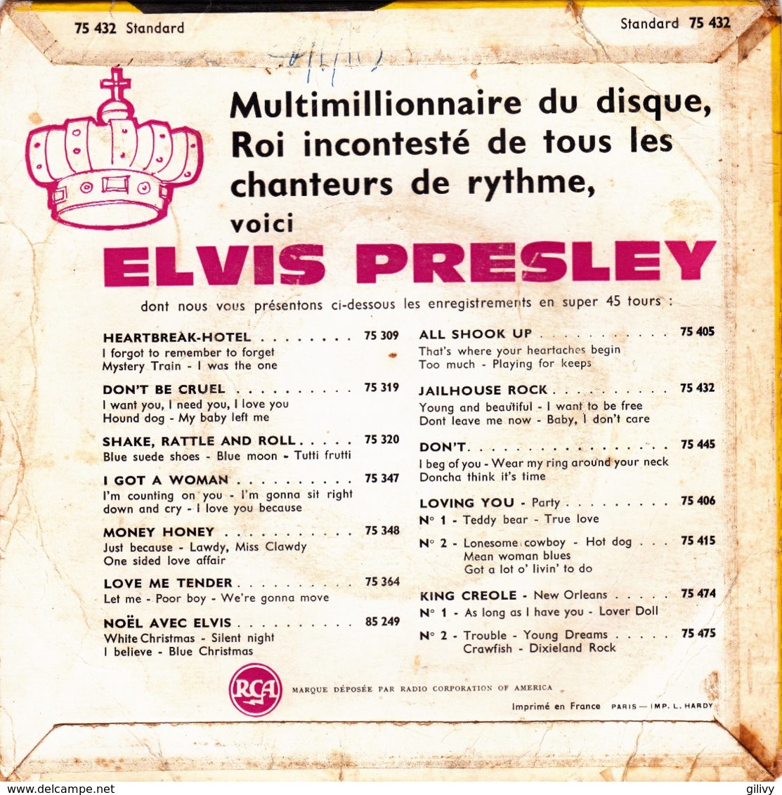 ELVIS PRESLEY - Jailhouse Rock - EP - 45 G - Maxi-Single